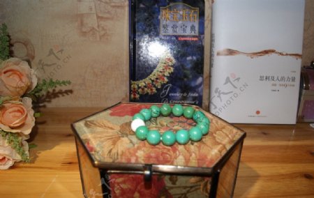 绿松石复古化妆盒图图片