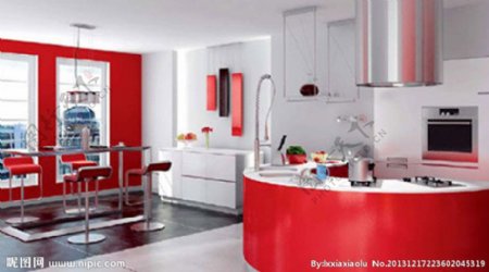 现代开放式厨房3D模图片