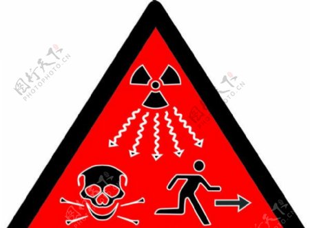电离辐射警示标志图片
