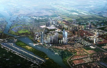 大型城市规划设计鸟瞰图片