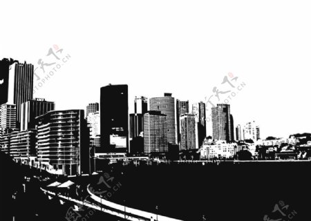 香港城市剪影图片