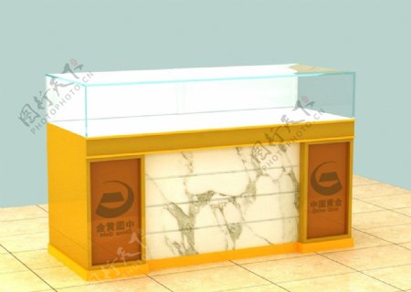 中国黄金展柜模型图片