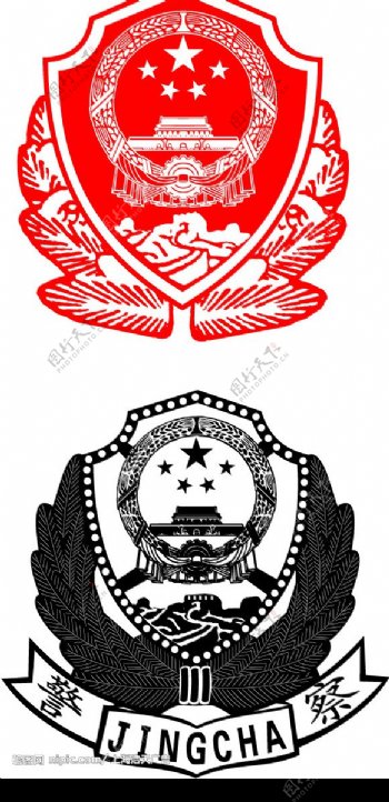 中国警徽图片