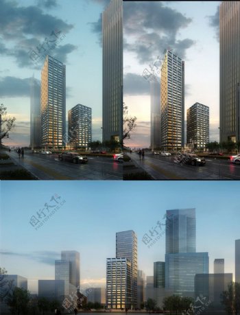高楼大厦建筑模型图片