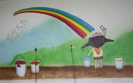 幼儿园墙绘图片
