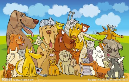 可爱卡通动物世界图片