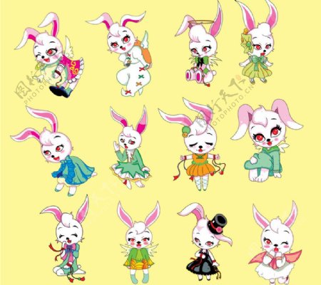 卡通兔子小白兔图片
