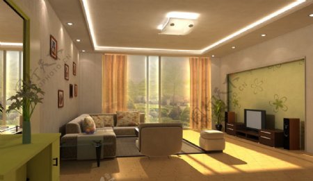 3D阳光室内客厅设计图片