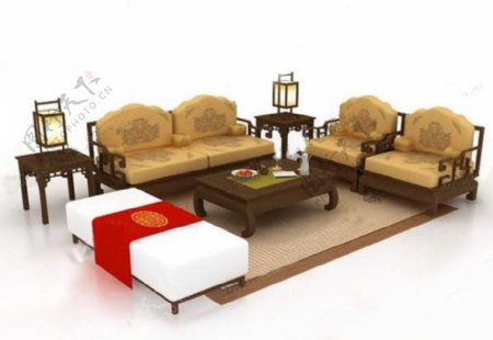 中式组合沙发图片