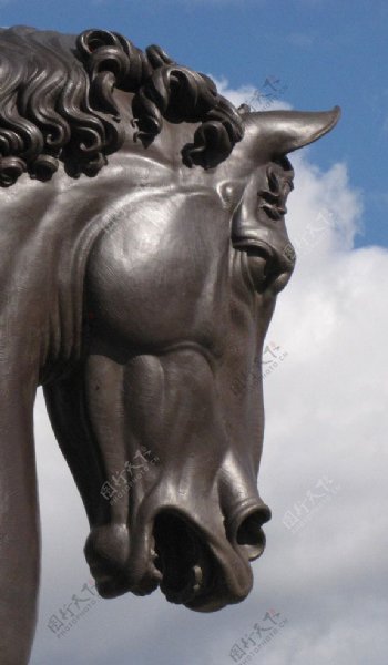 青铜马雕像图片