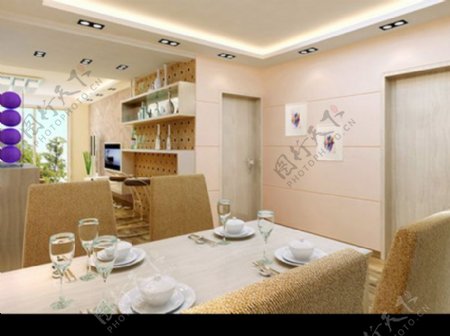 厨房餐厅VR模型带材质灯光图片