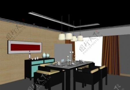 3D饭厅图片