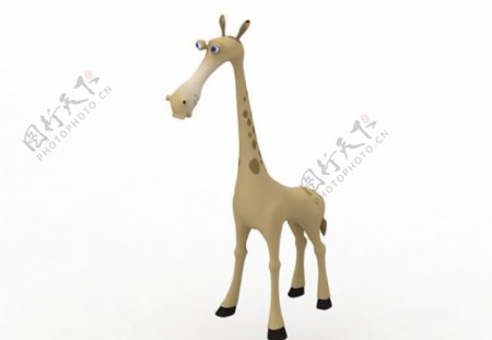 3D卡通长颈鹿玩具模型图片