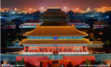 北京故宫夜景图片