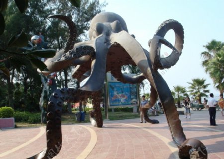 章鱼雕塑图片
