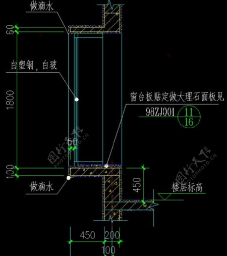 窗台剖面图片