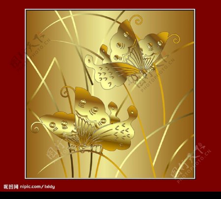 金色蝴蝶图片