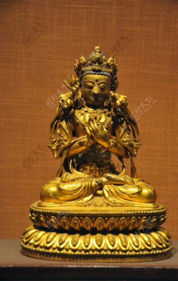 铜镀金弥勒菩萨像图片