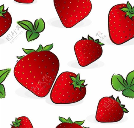 手绘草莓背景图片