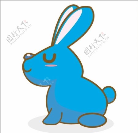 蓝色的卡通兔子图片