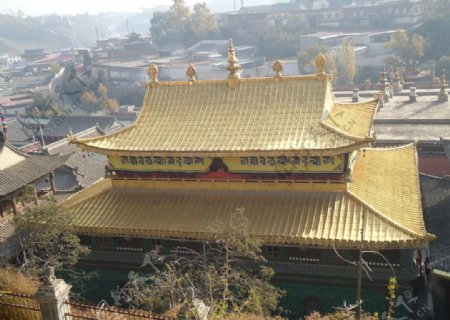 塔尔寺藏经阁金顶图片