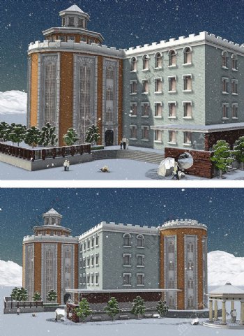 贵族幼儿园建筑模型图片