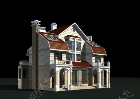 欧式别墅模型图片