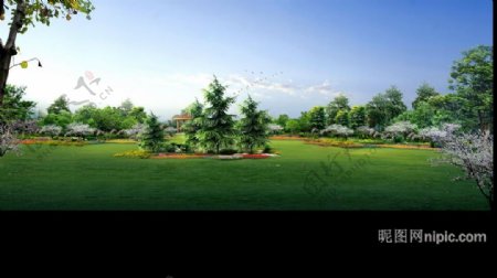 公园园林绿化设计效果图PSD素材图片