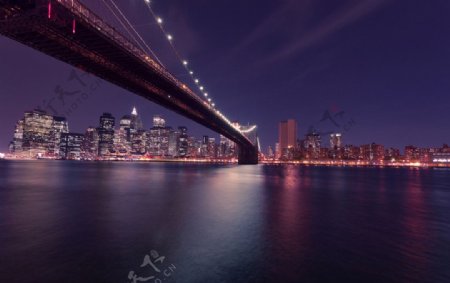 外国摄影大桥夜景图片