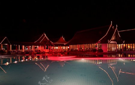 泰国普吉岛泳池夜景图片