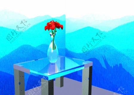 花朵花瓶简单建模图片