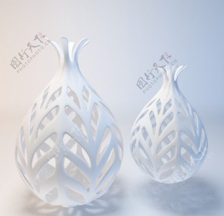 现代风格装饰镂空瓶3D图片