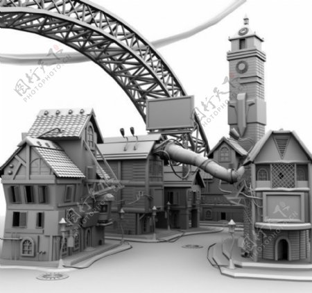 工厂建筑3D模型图片