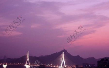 夷陵长江大桥夜景图片