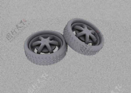 3dsmax汽车轮胎模型图片