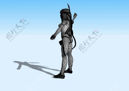 女弓箭手3D模型图片
