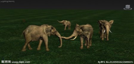 大象群雕模型图片