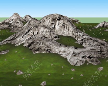 山石3D模型图片