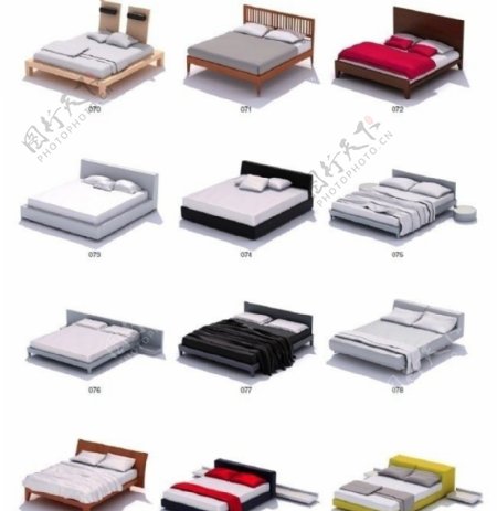 现代床木床家具图片