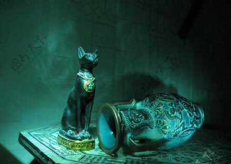 波斯猫古铜装饰图片
