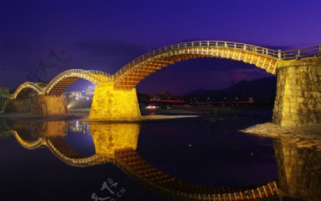 桥梁夜景图片