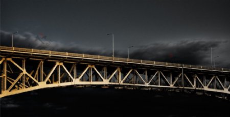 桥铁桥乌云冷调图片