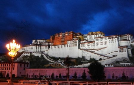 西藏布达拉宫夜景图片