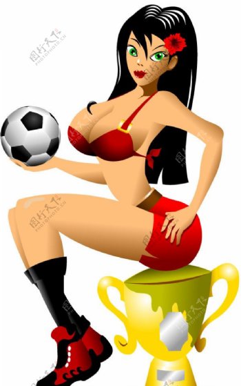 足球美女足球宝贝图片