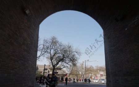 西安古城墙门洞图片