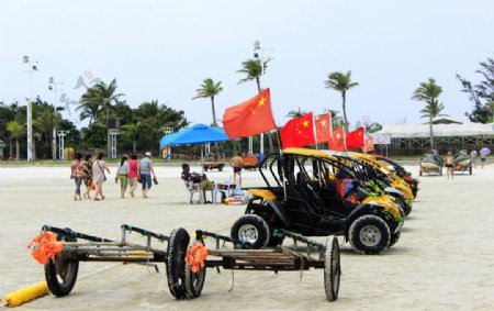 银滩沙滩车景观图片