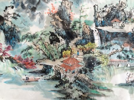 张晓辉中国画山水画图片