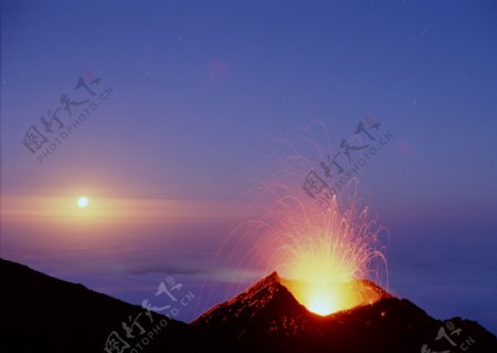 熔岩火山图片