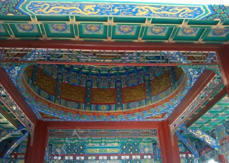 中国北派古建筑吊顶图片