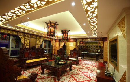 中式大客厅图片